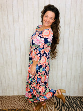 Hannah Tiered Square Neck Dress- Multicolored