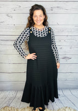 Black Houndstooth Mesh Layering Style Top