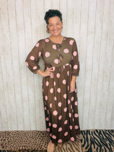 Missy Brown & Pink Polkadot Dress