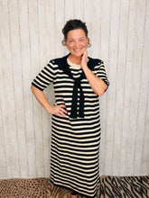 Heather Black & Tan Midi Dress