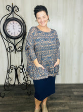 Brown & Navy Aztec Poncho look