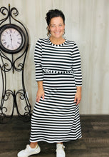 Ribbed Lounge Dress- Black & White