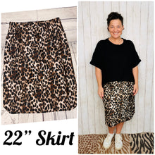 Missy Dark Leopard Swim/Active Skirt (Hidden Shorts) 22”
