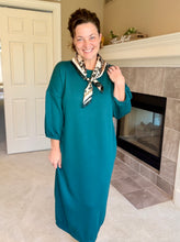Oh So Comfy Sweatshirt Dress-Hunter Green