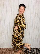 Candice Three Ruffle Dress- Leopard