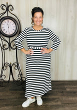 Ribbed Lounge Dress- Black & White