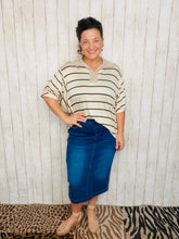 Leslie Mocha & Striped Top