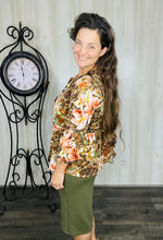 Lillian Bow Front Tunic Top- Brown Rust