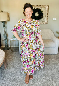 Kara Ivory & Floral Dress