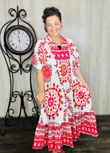 Melissa Mixed Print Dress- Pink Mix or Navy Mix