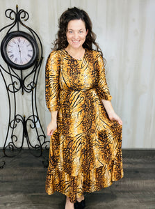 Animal Print Blossoms Dress