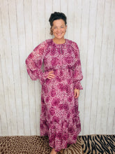 Purple & Floral Chiffon Dress