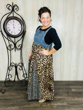 Leopard & Animal Print Mixed Overall/Jumper Dress