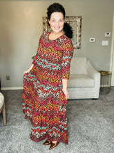 Tonya Tiered Dress- Multicolored Leopard