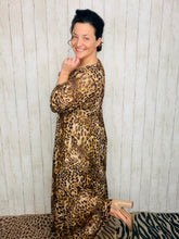 Leopard Print Mesh Overlay Dress