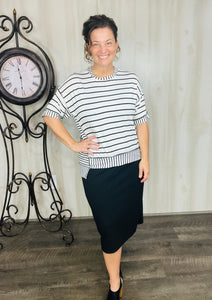 Katie Black & White Top