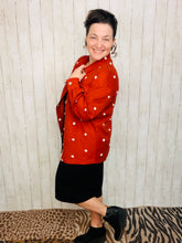 Textured Rust & Dot Shacket