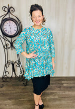 Teal & Animal Print Tunic