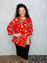 Kimberly Red Ruffle Top