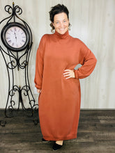 Fabulous Fall Sweatshirt Dress-Copper Bronze