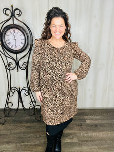 Katrina Leopard Print & Ruffle Tunic