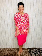 Samantha Ruffle High Low Tunic-Fuchsia Floral