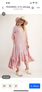 Michella High Low Dress-Peachy Pink Floral