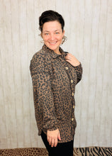 Emily Leopard Print Ribbed Shacket