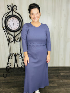 Ribbed Lounge Dress- Eggplant
