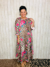 Power On The Day Dress-Leopard & Roses