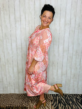 Cassie Marie Tiered Boho Style Dress-Peach Patchwork