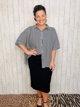 Rylee Black & White Striped Top