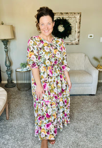 Kara Ivory & Floral Dress