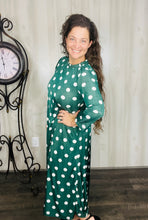 Cute & Comfy Polkadot Dress- Green