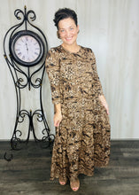 Selena Ruffle Dress- Animal Print