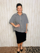 Rylee Black & White Striped Top