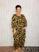 Candice Three Ruffle Dress- Leopard