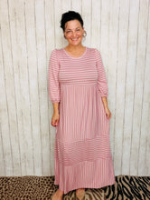 Lillian Striped Dress- Mauve