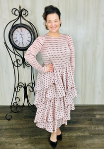 Georgia Polkadot Dress- Pink, Olive, or Black