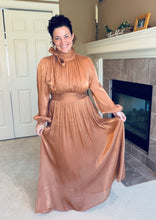 Stunning In Shimmer Dress- Copper