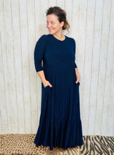 Tonya Marie Tiered Dress- Navy