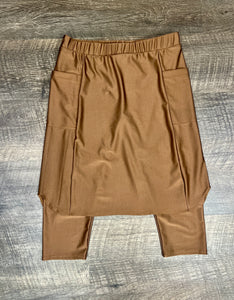 Lisa Chocolate Brown Swim/Active Skirt 26" (Capri Leggings)