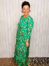 Misty Ruffle Tiered Dress-Green Floral