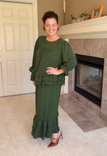 Kimmy Ruffle Skirt (Regular & Plus)-Olive