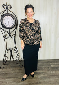 Mariah Brown Animal Print Top