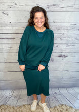 Addie Sweatshirt Style Top- Hunter Green