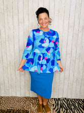 Jordan Tiered Tunic Top- Blue Mix