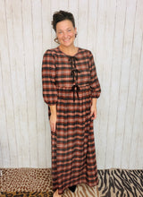 Missy Mocha Brown Plaid Dress