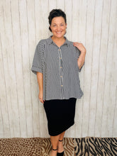 Rylee Black & White Striped Top