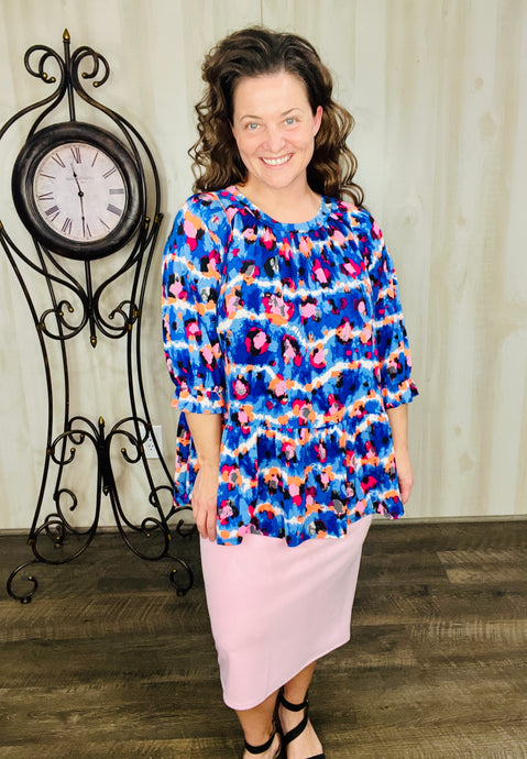 Jordan Leopard & Royal Blue Tunic
